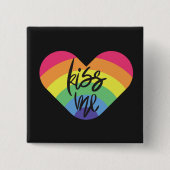 Pride, kus me, liefde is eerlijk. Knop Vierkante Button 5,1 Cm (Voorkant)