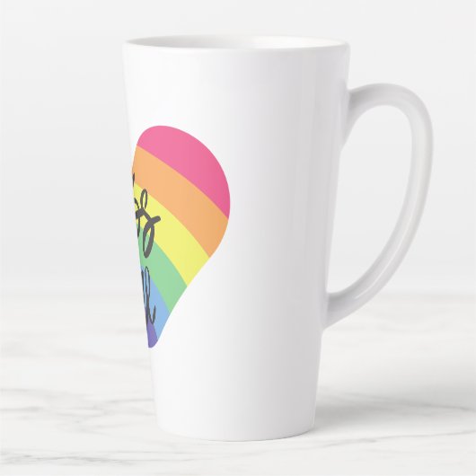 Pride, kus me, liefde is eerlijk. Latte Mok (Rechts)