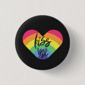 Pride, kus me, liefde is eerlijk. ronde button 3,2 cm (Voorkant)