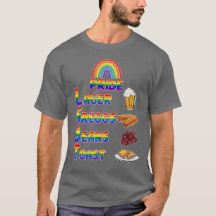 Pride Lager Greggs Beans Toast Rainbow-kleur T-shirt