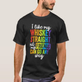 Pride LGBT Ally Whiskey Straight Vrienden T-shirt (Voorkant)