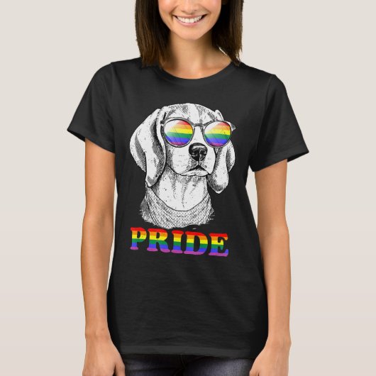Pride LGBT Beagle Hondenliefhebber Gift Voor Lesbi T-shirt (Voorkant)
