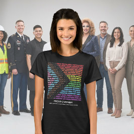 Pride LGBT Diversiteit Regenboog Woordwolk Vrouw T-shirt