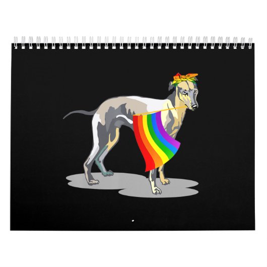 Pride Lgbt Flag Gay Be Lesbian Whippet Lover Gifts Kalender (Hoes)