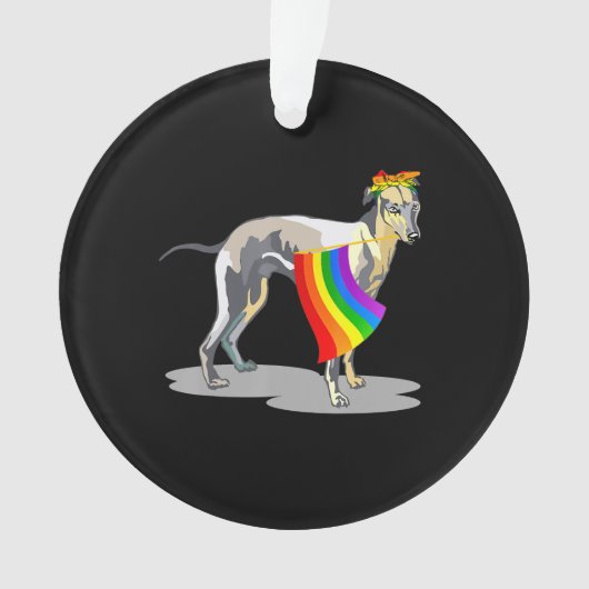 Pride Lgbt Flag Gay Be Lesbian Whippet Lover Gifts Ornament (voorkant)
