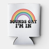 Pride lgbt klinkt homo ik ben in gay regenboog blikjeskoeler (Voorkant)