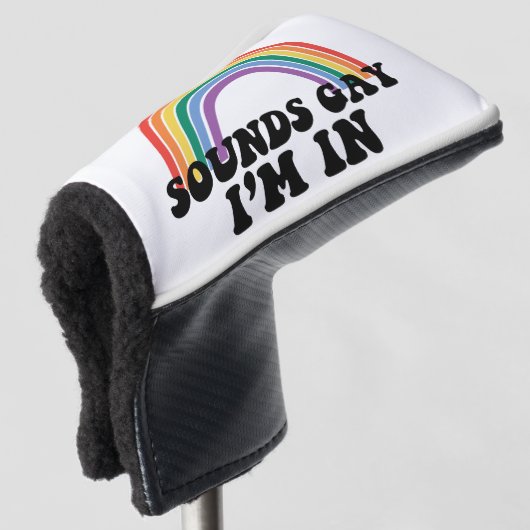 Pride lgbt klinkt homo ik ben in gay regenboog golfheadcover (3/4 voorkant)