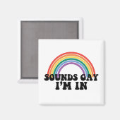 Pride lgbt klinkt homo ik ben in gay regenboog magneet (Voorkant / Achterkant)