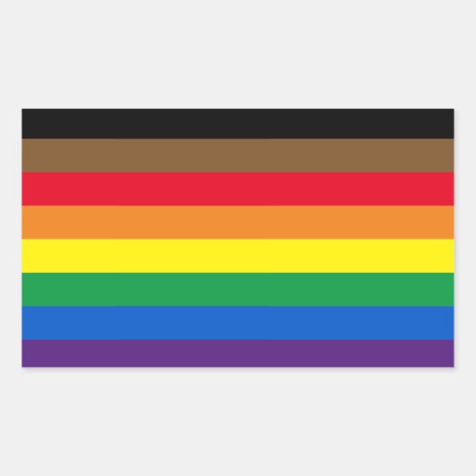 Pride lgbt lgbtq diversiteit inclusief regenboogvl rechthoekige sticker (Voorkant)