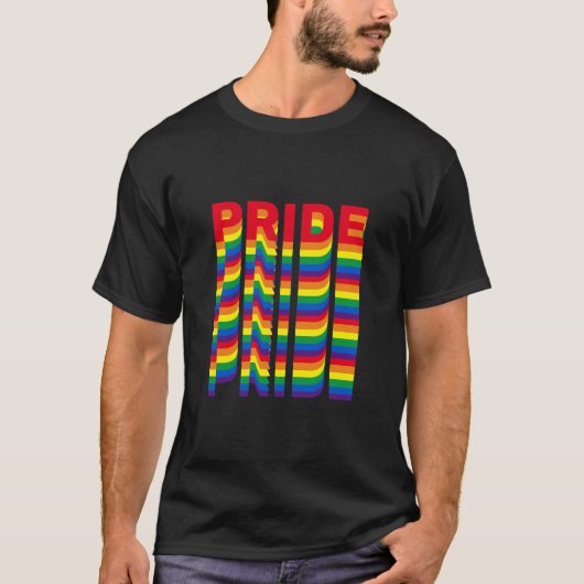 Pride lgbt lgbtq gay rainbow retro kleuren cool t-shirt (Voorkant)