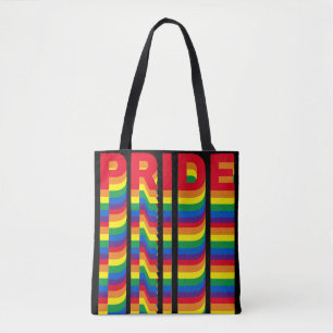 Pride lgbt lgbtq gay regenboogretro zwart tote bag