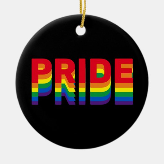 Pride lgbt lgbtq homo-regenboog zwart keramisch ornament (Voorkant)