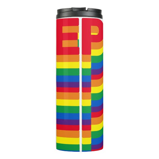 Pride lgbt lgbtq homo-regenboogkleuren thermosbeker (Achterkant)