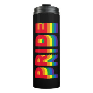 Pride lgbt lgbtq homo-regenboogkleuren zwart thermosbeker
