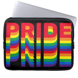 Pride lgbt lgbtq homo-regenboogpatroon zwart laptop sleeve