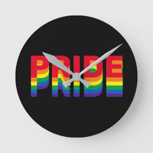 Pride lgbt lgbtq homo-regenboogrek zwart ronde klok