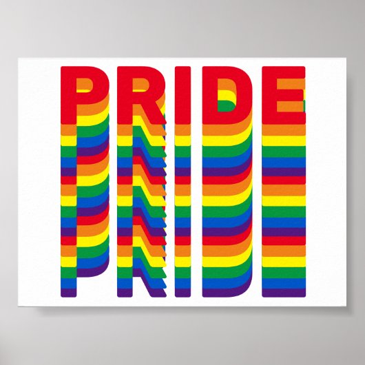 Pride lgbt lgbtq homo-regenboogretro kleuren poster (Voorkant)