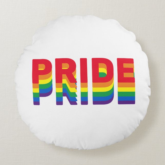 Pride lgbt lgbtq homo-regenboogretro kleuren rond kussen (Voorkant)