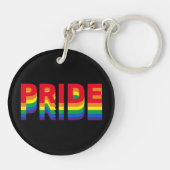 Pride lgbt lgbtq homo-regenboogretro zwart sleutelhanger (Achterkant)