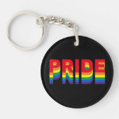 Pride lgbt lgbtq homo-regenboogretro zwart sleutelhanger (Voorkant)
