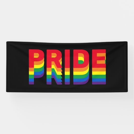 Pride lgbt lgbtq homo-regenboogretro zwart spandoek (Horizontaal)