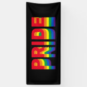 Pride lgbt lgbtq homo-regenboogretro zwart spandoek (Verticaal)