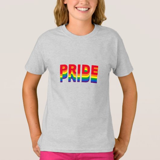Pride lgbt lgbtq queer gay regenboog kleuren grijs t-shirt (Voorkant)