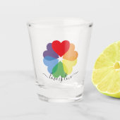 Pride LGBT Rainbow Hearts Shot Glas (Voorkant)