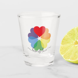 Pride LGBT Rainbow Hearts Shot Glas