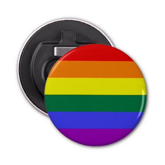 Pride LGBT-regenboog Button Flesopener (Voorkant)