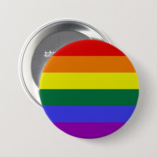Pride LGBT-regenboog Ronde Button 7,6 Cm (Voorkant /achterkant)