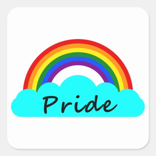 Pride - LGBT Regenboog Vierkante Sticker (Voorkant)