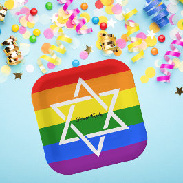Pride LGBT Regenboog Vlag Joodse Gay Papieren Bordje