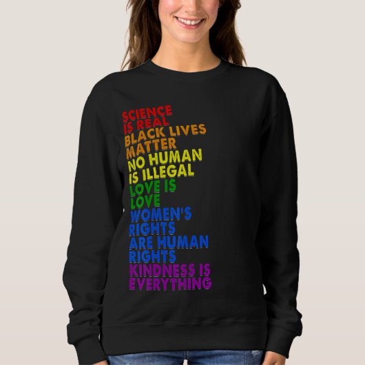 Pride LGBT Science is echt blm Love is Love Les G Trui (Voorkant)