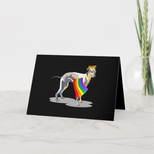 Pride Lgbt Vlag Homoseksueel Lesbische Whippet Lie Kaart (Voorkant)