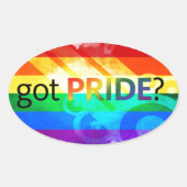 Pride LGBT-vlag Ovale Sticker (Voorkant)
