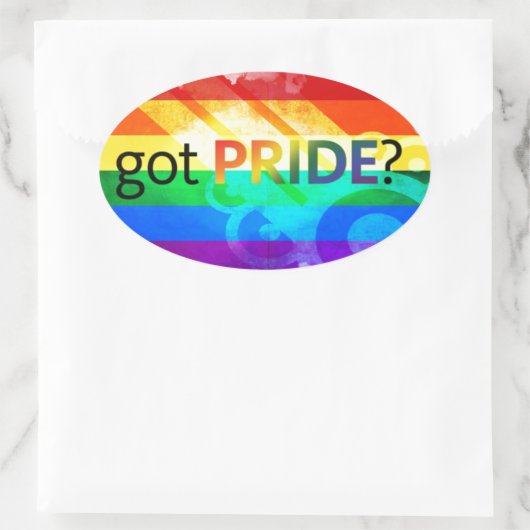 Pride LGBT-vlag Ovale Sticker (Tas)