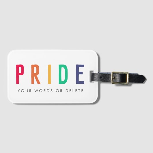 Pride | LGBTQ Gay Modern Rainbow Bagagelabel (Voorkant (horizontaal))