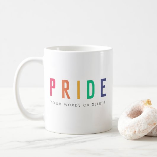 Pride | LGBTQ Gay Modern Rainbow Koffiemok (Met donut)