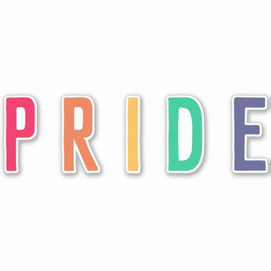 Pride | LGBTQ Gay Modern Rainbow Sticker (Voorkant)