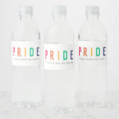 Pride | LGBTQ Gay Modern Rainbow Waterfles Etiket (Flessen)