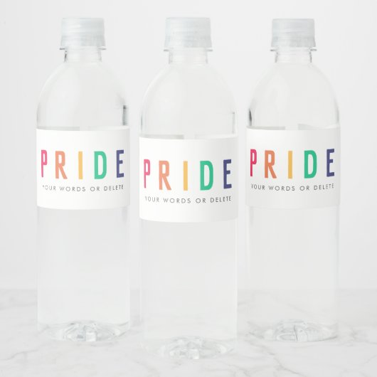 Pride | LGBTQ Gay Modern Rainbow Waterfles Etiket (Flessen)