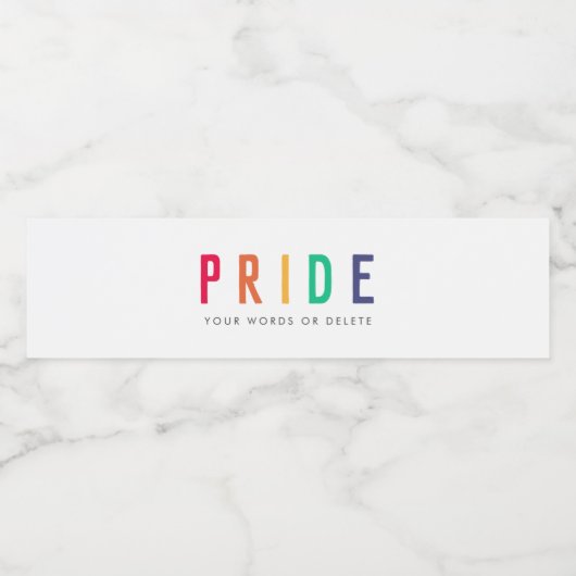 Pride | LGBTQ Gay Modern Rainbow Waterfles Etiket (Enkel label)