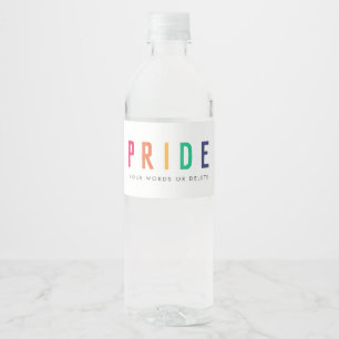 Pride   LGBTQ Gay Modern Rainbow Waterfles Etiket