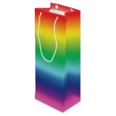 Pride lgbtq lgbt regenboog kleuren patroon cadeau wijn cadeautas (Achterkant Gekanteld)