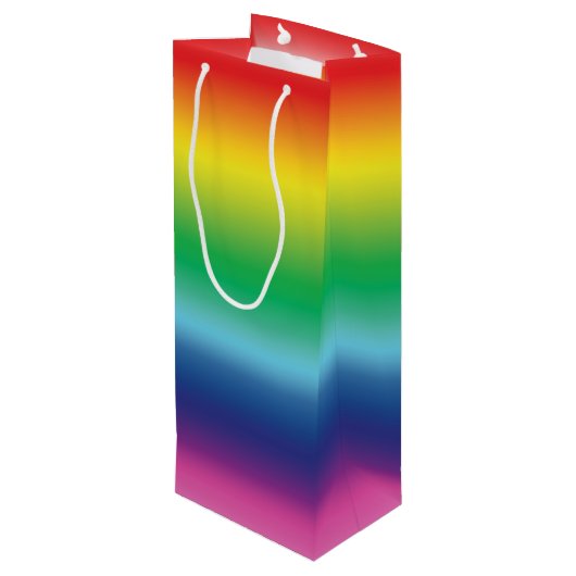Pride lgbtq lgbt regenboog kleuren patroon cadeau wijn cadeautas (Achterkant Gekanteld)