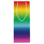 Pride lgbtq lgbt regenboog kleuren patroon cadeau wijn cadeautas (Achterkant)