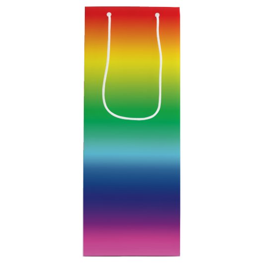 Pride lgbtq lgbt regenboog kleuren patroon cadeau wijn cadeautas (Voorkant)