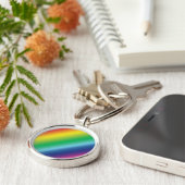 Pride lgbtq lgbt regenboogkleurpatroon sleutelhanger (Zijkant)