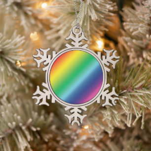 Pride lgbtq lgbt regenboogkleurpatroon tin sneeuwvlok ornament